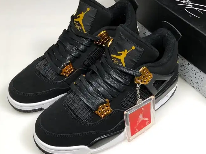Gold-White Air Royalty 4 Jordan 308497-032 Metallic Black 0504